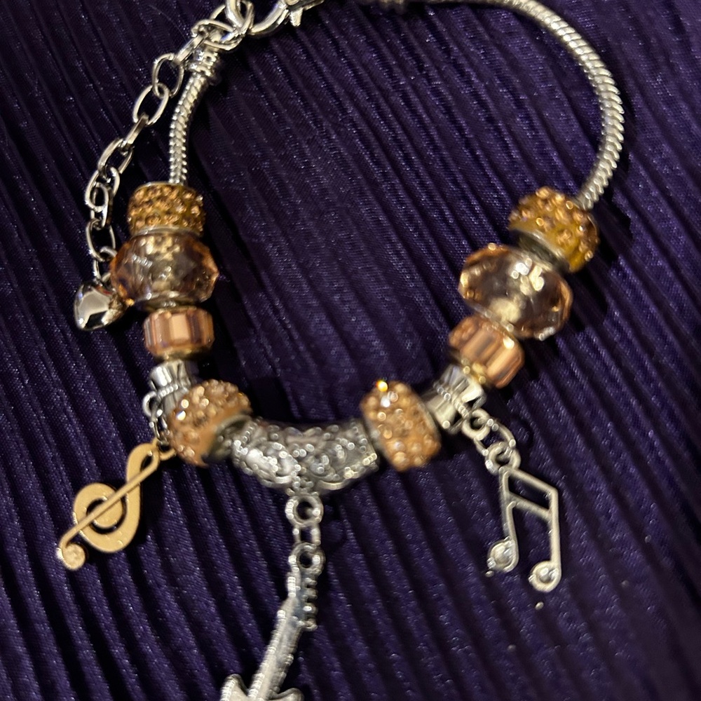 Elegant Silver and Gold Charm Bracelet